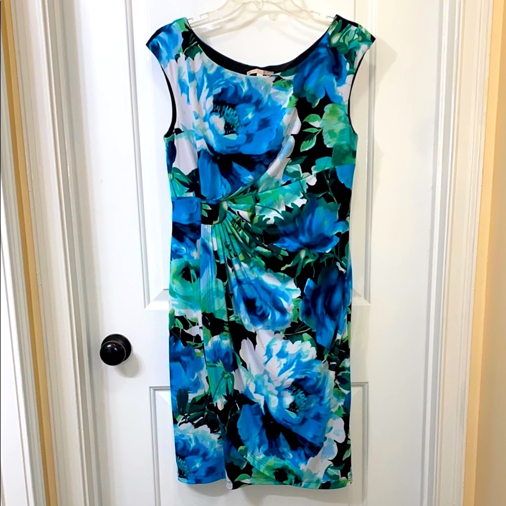 Blue and Green Midi Dress for Cocktail Events